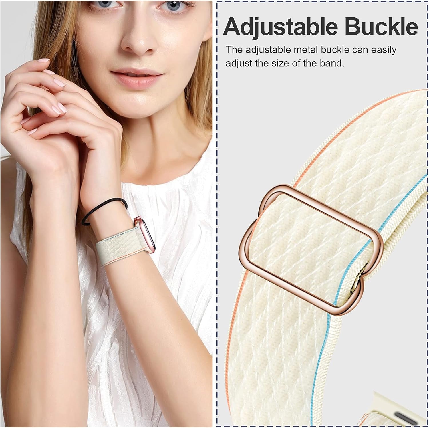 Stretchy Nylon Solo Loop Bands Compatible with Apple Watch 42Mm for Series 3/44Mm/45Mm/46Mm/49Mm, Adjustable Braided Sport Elastics Women Men Strap for Iwatch Series 10-1 SE Ultra 1 2, 3 Pack